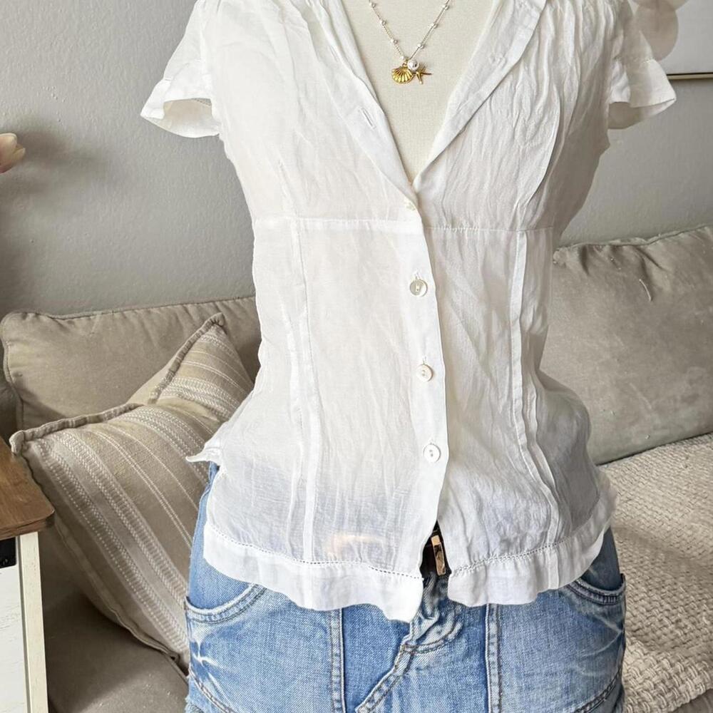 White Button-Front Blouse (Miss Sixty) - Picture 5 of 5
